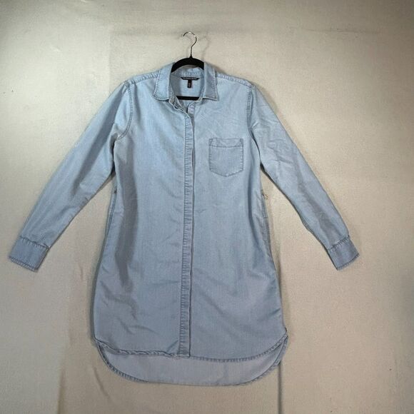 Victoria's Secret Denim Dress Womens Sz 10 Midi Country Western Coastal Cowgirl - Picture 1 of 10